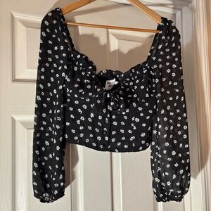 Princess Polly Long Sleeve Cropped Floral Shirt